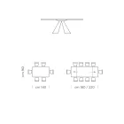 Table à manger extensible jusqu'à 300 cm en stratifié HPL fabriquée en Italie - Dalmatien Viadurini