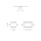 Table à manger extensible jusqu'à 300 cm en stratifié HPL fabriquée en Italie - Dalmatien Viadurini