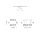 Table à manger extensible jusqu'à 300 cm en stratifié HPL fabriquée en Italie - Dalmatien Viadurini