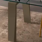 Table à manger extensible jusqu'à 300 cm en bois et plateau en verre - Bedrio Viadurini