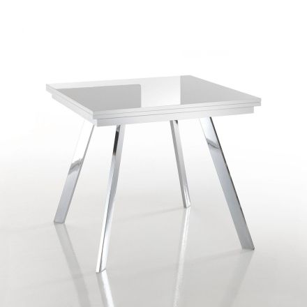 Table à manger pliante extensible en MDF et métal - Arsenic Viadurini
