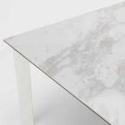 Table à manger extensible avec plateau en céramique effet marbre, Nosate Viadurini