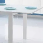 table à manger extensible avec plateau en verre Teo Viadurini