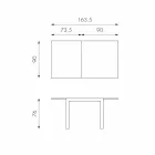 Table à manger extensible avec plateau en verre Teo Viadurini