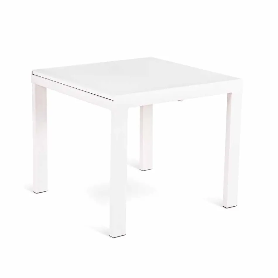 table à manger extensible avec plateau en verre Teo Viadurini