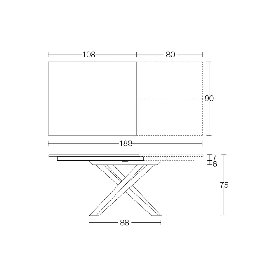 Table à manger extensible avec structure en métal fabriquée en Italie - Élastique Viadurini
