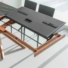 Table à manger extensible avec structure en métal fabriquée en Italie - Élastique Viadurini