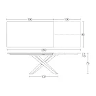 Table à manger extensible avec structure en métal fabriquée en Italie - Élastique Viadurini