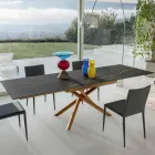 Table à manger extensible avec structure en métal fabriquée en Italie - Élastique Viadurini
