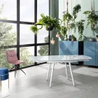 Table à rallonge Japan avec plateau en verre, de design moderne Viadurini