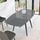 Table à rallonge Japan avec plateau en verre, de design moderne Viadurini