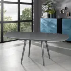 Table à rallonge Japan avec plateau en verre, de design moderne Viadurini