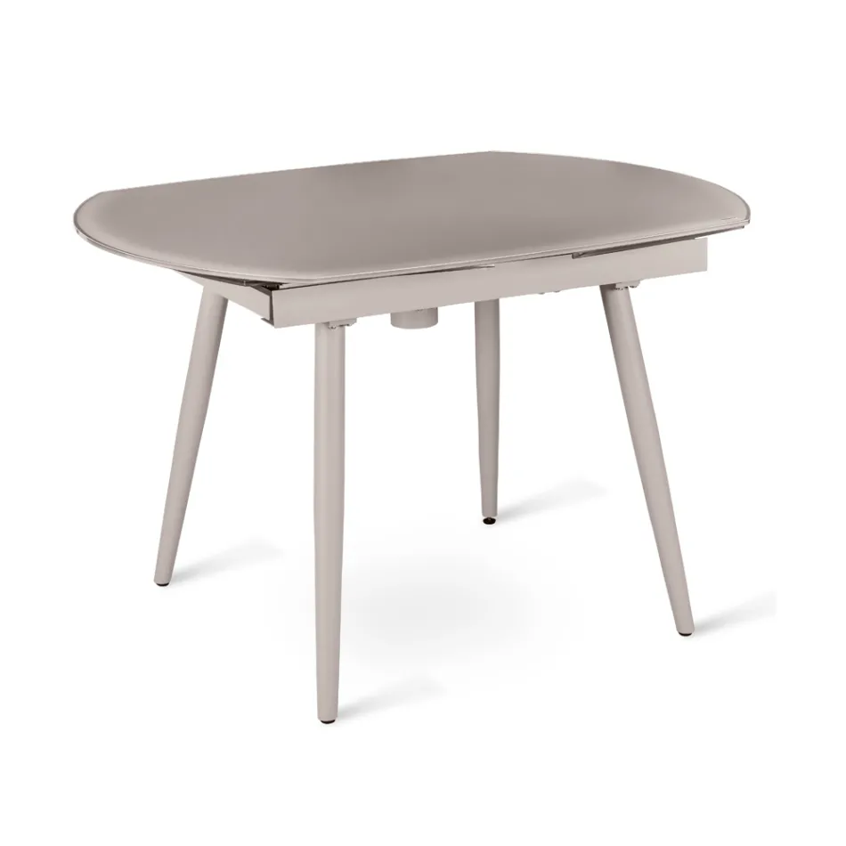 Table à rallonge Japan avec plateau en verre, de design moderne Viadurini