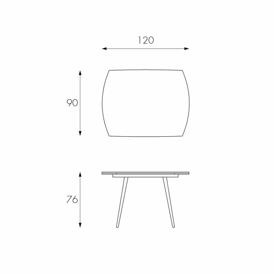 Table à manger extensible avec le Japon Nouveau dessus en verre Viadurini