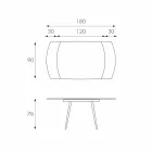 Table à manger extensible avec le Japon Nouveau dessus en verre Viadurini