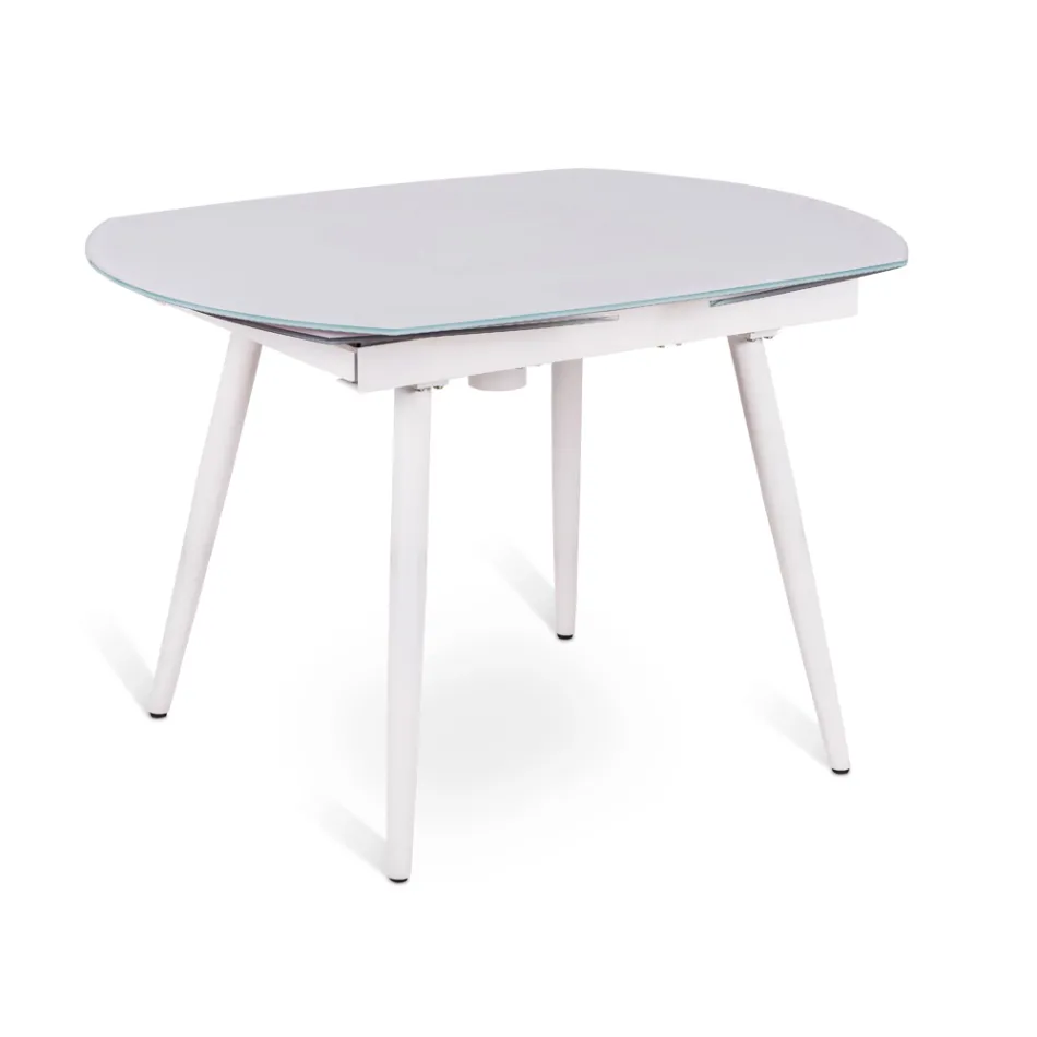 Table à rallonge Japan avec plateau en verre, de design moderne Viadurini