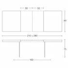 Table à manger extensible jusqu'à 280 cm en bois et verre Made in Italy - Focus Viadurini