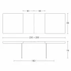 Table à manger extensible jusqu'à 280 cm en bois et verre Made in Italy - Focus Viadurini