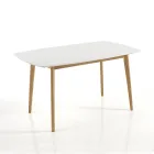 Table à manger extensible jusqu'à 150 cm en Mdf et bois massif - Decio Viadurini