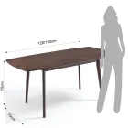 Table à manger extensible jusqu'à 150 cm en Mdf et bois massif - Decio Viadurini