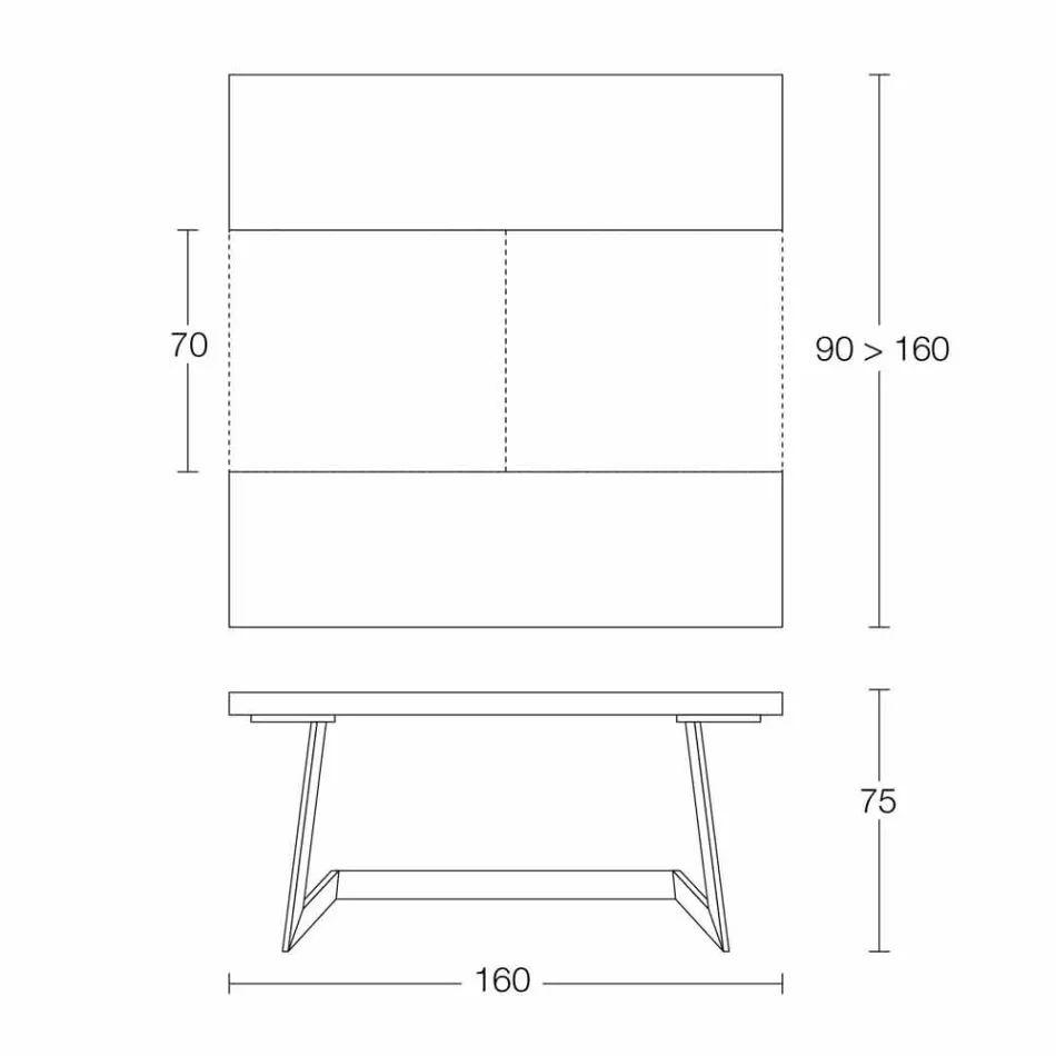 Table à manger extensible jusqu'à 160 cm en bois Made in Italy - Eugenia Viadurini