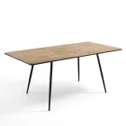Table à manger extensible jusqu'à 160 cm en Mdf et métal noir - Crumiro Viadurini