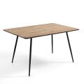 Table à manger extensible jusqu'à 160 cm en Mdf et métal noir - Crumiro