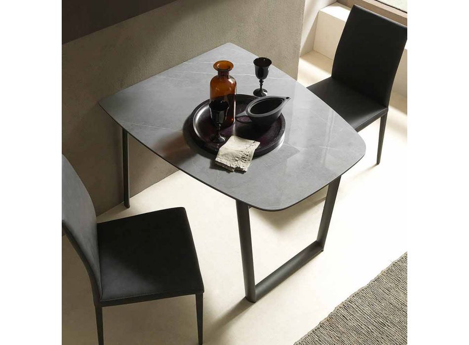 Table à manger extensible jusqu'à 170 cm en céramique Made in Italy - Tremiti Viadurini