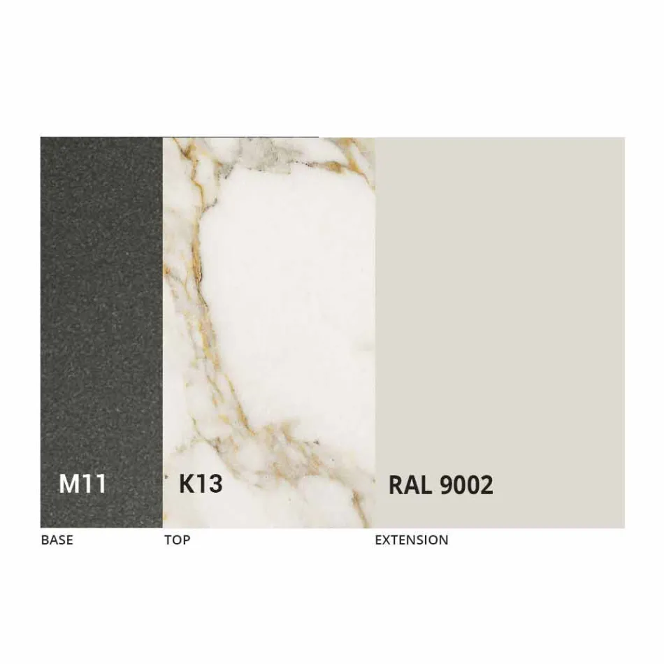 Table à manger extensible jusqu'à 170 cm en céramique Made in Italy - Tremiti Viadurini