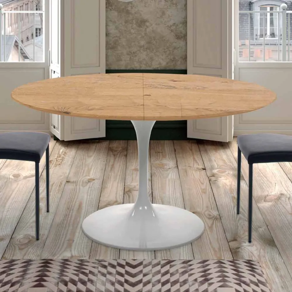 Table à manger extensible jusqu'à 170 cm en bois fabriquée en Italie - Dollars Viadurini