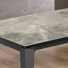 Table à manger extensible jusqu'à 170 cm en métal moderne et céramique - Syrta Viadurini