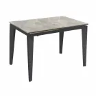 Table à manger extensible jusqu'à 170 cm en métal moderne et céramique - Syrta Viadurini