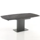 Table à manger extensible jusqu'à 180 cm en céramique et acier - Catone Viadurini