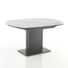 Table à manger extensible jusqu'à 180 cm en céramique et acier - Catone Viadurini
