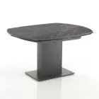Table à manger extensible jusqu'à 180 cm en céramique et acier - Catone Viadurini