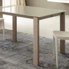 Table à manger extensible jusqu'à 204 cm en cristal Made in Italy - Palladio Viadurini
