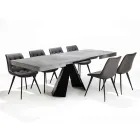 Table à manger extensible jusqu'à 220 cm avec plateau en mélamine - Amiro Viadurini