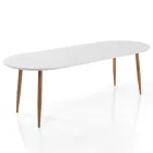 Table à manger extensible jusqu'à 220 cm en Mdf blanc mat - Toledo Viadurini