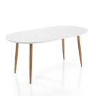 Table à manger extensible jusqu'à 220 cm en Mdf blanc mat - Toledo Viadurini