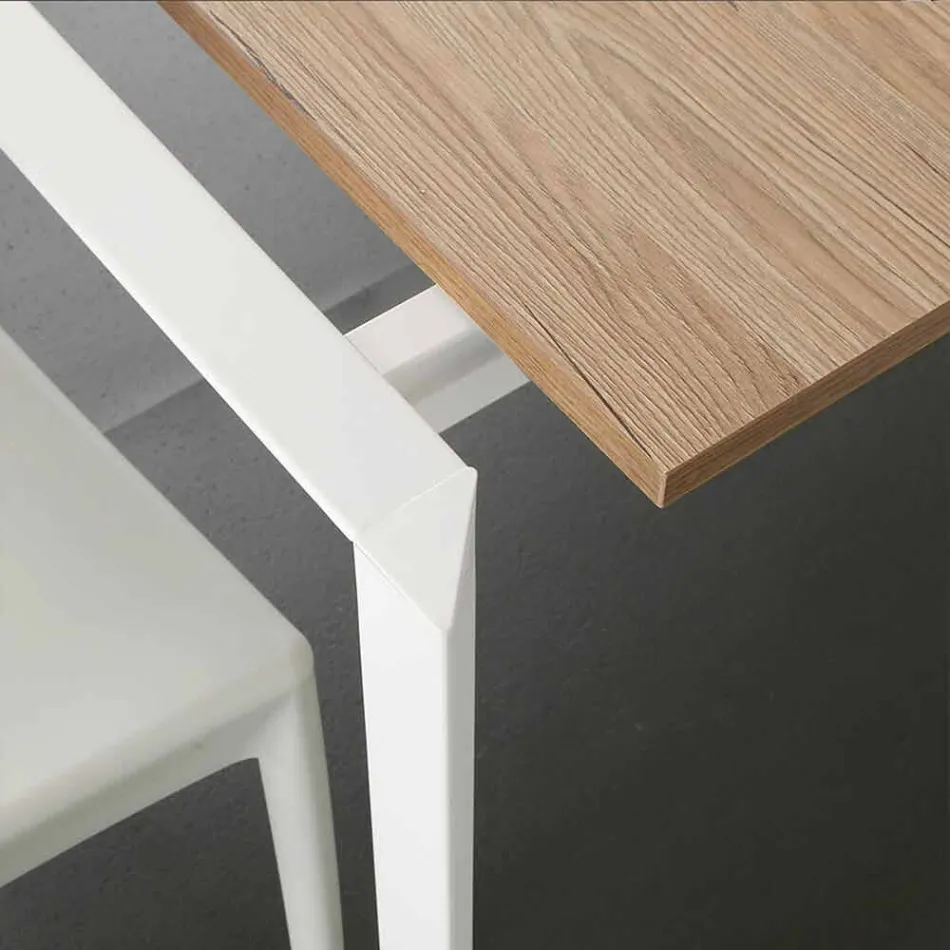 Table à manger extensible jusqu'à 230 cm en mélaminé Made in Italy - Platine Viadurini
