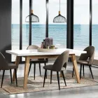 Table à manger extensible jusqu'à 235 cm en Mdf laqué blanc - Fedora Viadurini