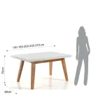 Table à manger extensible jusqu'à 235 cm en Mdf laqué blanc - Fedora Viadurini