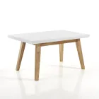 Table à manger extensible jusqu'à 235 cm en Mdf laqué blanc - Fedora Viadurini