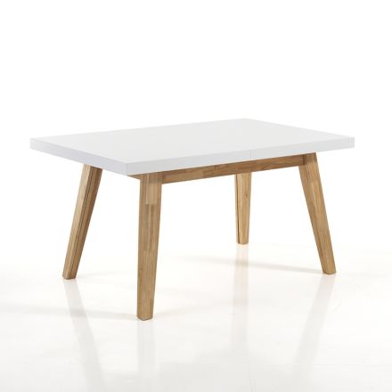 Table à manger extensible jusqu'à 235 cm en Mdf laqué blanc - Fedora Viadurini