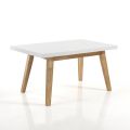 Table à manger extensible jusqu'à 270 cm en Mdf laqué blanc - Fedora