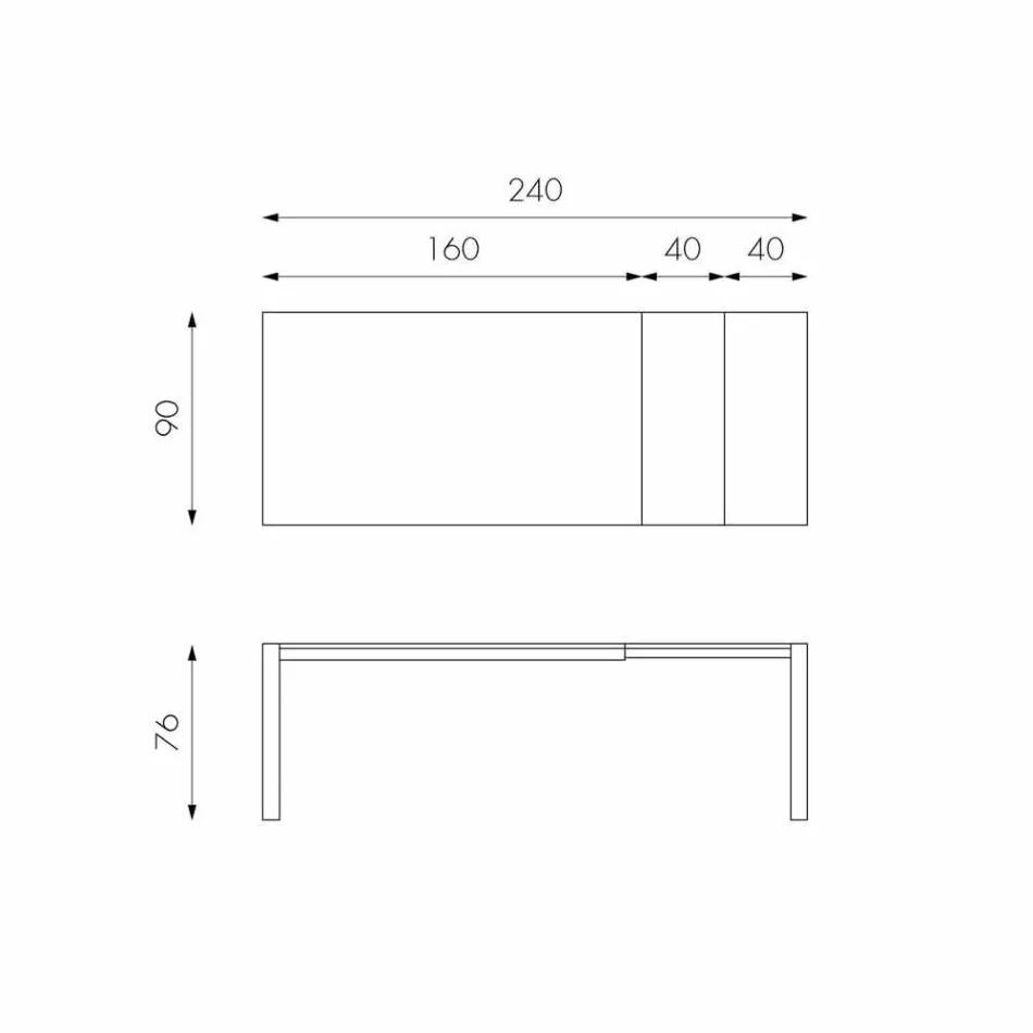 Table à rallonge en chêne Ciro jusqu'à 240 cm Viadurini