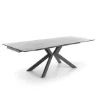 Table à manger extensible jusqu'à 240 cm en céramique et métal - Ugo Viadurini