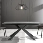 Table à manger extensible jusqu'à 240 cm en céramique et métal - Ugo Viadurini