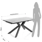 Table à manger extensible jusqu'à 240 cm en céramique et métal - Ugo Viadurini