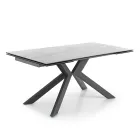 Table à manger extensible jusqu'à 240 cm en céramique et métal - Ugo Viadurini